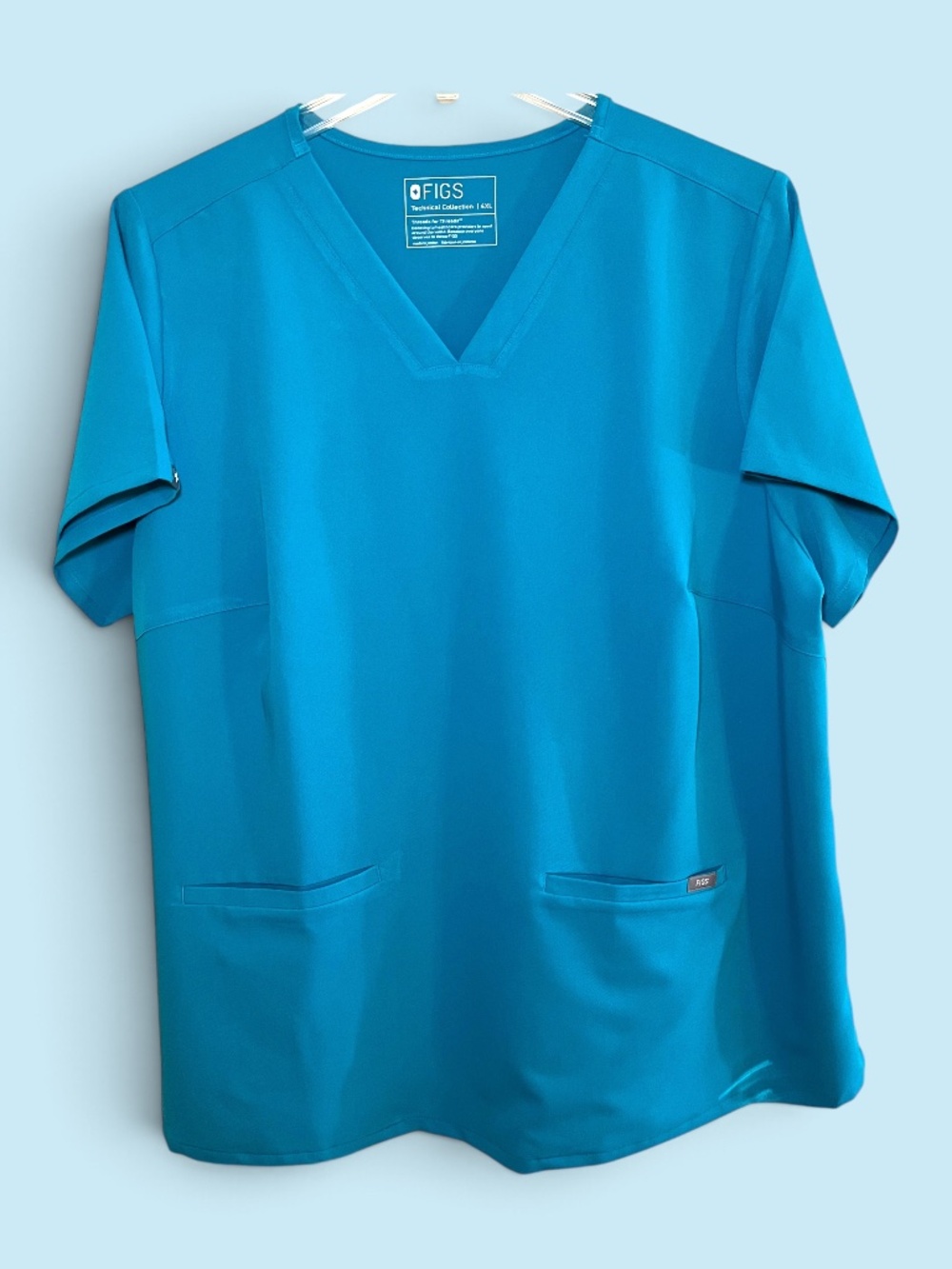 Figs Teal (#6224) Three-Pocket Casma Scrub Top Size 4XL